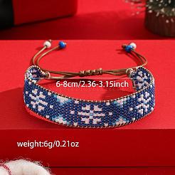 Christmas Glass Beads Braided Bead Bracelets&nbsp;TD0027