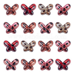 16個透明アクリルビーズ  ヒョウ柄の蝶  ミックスカラー  20.5x27x12mm  穴：3mm&nbsp;OACR-TADJ0001-14