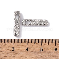 真鍮チャーム  カドミウムフリー＆ニッケルフリー＆鉛フリー  長方形  プラチナメッキ  18.5x4.6x3mm  穴：2.4mm&nbsp;KK-S376-15B-P