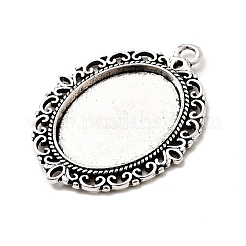 Tibetan Style Alloy Pendant Cabochon Settings&nbsp;TIBE-T003-09AS-NR