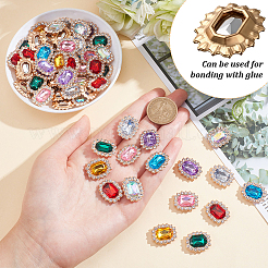 64Pcs 8 Colors Rectangle Octagon Sew on Rhinestone&nbsp;RGLA-AR0001-04