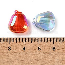 UVメッキ透明アクリルビーズ  虹色の  花弁  ミックスカラー  16x14x8.5mm  穴：2.7mm&nbsp;AC-CBA5E93-07