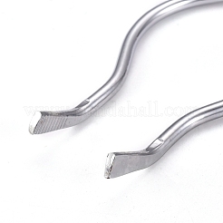 ステンレス鋼るつぼトング  鋸歯状のヒント  ステンレス鋼色  24.5x7.7x1.5cm&nbsp;PT-WH0006-07B