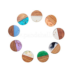 Opaque Resin & Transparent Resin & Walnut Wood Pendants&nbsp;RESI-SZ0001-12