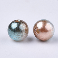 レインボーABSプラスチックイミテーションパールビーズ  グラデーションマーメイドパールビーズ  ラウンド  キャメル  3x2.5mm  穴：1mm  約50000個/500g&nbsp;OACR-Q174-3mm-09
