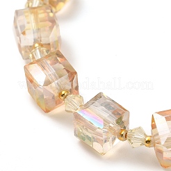 Electroplate Glass Beaded Stretch Bracelets for Women&nbsp;BJEW-JB11213-01