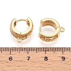 Brass Micro Pave Cubic Zirconia Hoop Earring Finding&nbsp;KK-N261-49G
