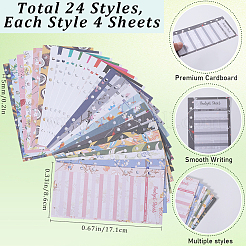 8 Sets 4 Style Paper Budget Binder Sheets&nbsp;DIY-CP0010-56