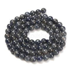 天然サファイアビーズ連売り  ラウンド  グレードAB  5~6mm  穴：0.8mm  約78~83個/連  15.83~16.14インチ（40.2~41cm）&nbsp;G-L631-A02-5-6mm-AB
