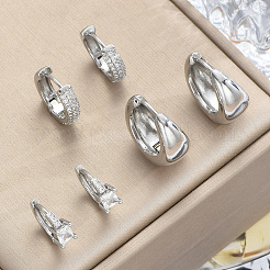 Brass Micro Pave Cubic Zirconia Huggie Hoop Earrings Sets for Women&nbsp;WG3E7D3-01