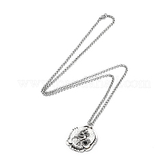 Skull Rhinestone Pendant Necklaces with Rolo Chains&nbsp;NJEW-F309-07