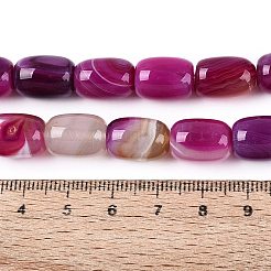 天然石瑪瑙ビーズ連売り  染め  バレル  赤ミディアム紫  13~15x9.5~11mm  穴：1mm  約28個/連  14.96~15.35インチ（38~39cm）&nbsp;G-N356-02B-07