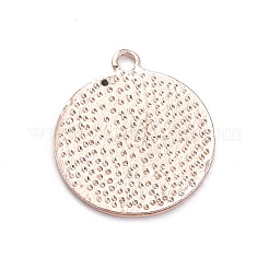 合金エナメルチャーム  ムーンフェイズ チャーム付きフラット ラウンド  ローズゴールド  23x20x1mm  穴：2mm&nbsp;FIND-C015-02RG