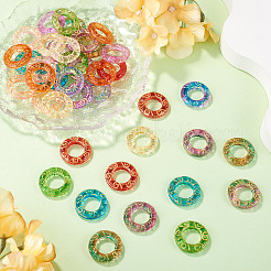 40Pcs 10 Colors Baking Paint and Golden Metal Enlaced Glass Beads&nbsp;DGLA-TA0001-65