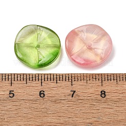 ペイントガラスビーズを焼く  蓮の葉  グラデーションカラー  グリッターパウダー付き  ミックスカラー  15.5~16x4mm  穴：1.3mm&nbsp;GL-CBA2BB1-03