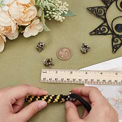 4Pcs Outdoor EDC Tool Brass Parachute Rope European Beads&nbsp;FIND-FG0003-74AS