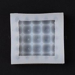 スクエアバブルキャンドル 食品グレードのシリコン型  香りのよいキャンドル作りに  ホワイト  97x100x28mm  内径：90x90x20mm&nbsp;DIY-D071-14