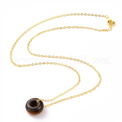 Rondelle Natural & Synthetic Gemstone Pendant Necklaces&nbsp;NJEW-JN03237