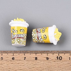 樹脂ビーズ  ステッカー付き  穴なし/ドリルなし  ポップコーン  模造食品  きいろ  24x18mm&nbsp;CRES-N026-23