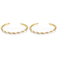 Cubic Zirconia Twist Rope Shape Cuff Bangle&nbsp;BJEW-N014-001-NF
