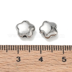 合金ビーズ  花  プラチナ  8x9x5mm  穴：1.6mm&nbsp;AL-CBA5B8E-13P