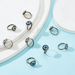 10Pcs Plastic Evil Eye Adjustable Rings Set&nbsp;RJEW-AR0002-04