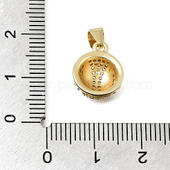 Brass Micro Pave Clear Cubic Zirconia Charms&nbsp;CU-CBA108A-05G