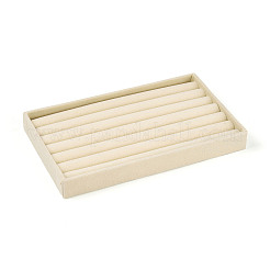 6-Slot Rectangle Velvet Wedding Ring Storage Display Trays&nbsp;AJEW-WH0471-129B-01