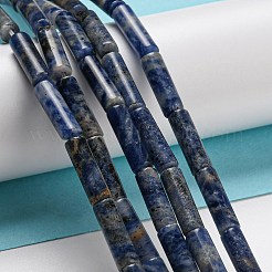 天然石ソーダライトビーズ連売り  コラム  10~14x4.3~4.6mm  穴：0.9mm  約28個/連  14.96~15.20インチ（38~38.6cm）&nbsp;G-C084-B06-01
