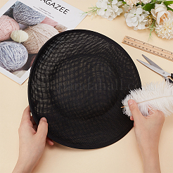 リネンミニハットファシネーターベース  DIY 工芸品のヘアアクセサリーの装飾  ブラック  290x45mm&nbsp;AJEW-WH0561-32A