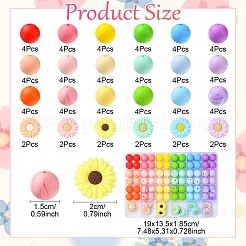 Round/Daisy Silicone Focal Beads&nbsp;SIL-YW0001-49