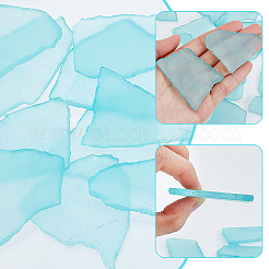 工芸品用のシーグラス  装飾と花瓶の詰め物  ナゲット  アクアマリン  42~62x28~42x4.8mm&nbsp;DIY-WH0061-040C