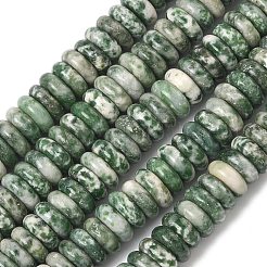 Natural Green Spot Jasper Beads Strands&nbsp;G-G329-A01-3x8mm