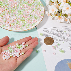 プラスチックビーズ2セット  穴がない  ラウンド  ピンク  3~7.5mm  約750~1000個/セット&nbsp;KY-SC0002-24C