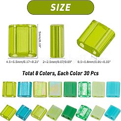 240Pcs 8 Style 2-Hole Glass Seed Beads&nbsp;SEED-NB0001-23