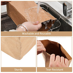 3Pcs 3 Styles Kraft Paper Washable Storage Bags&nbsp;ABAG-CA0001-20