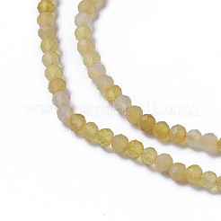 天然イエローオパールビーズビーズ連売り  多面カット  ラウンド  2~2.5x2mm  穴：0.2mm  約158~205個/連  15.7~16.7インチ（40~42.5cm）&nbsp;G-F596-24-2mm