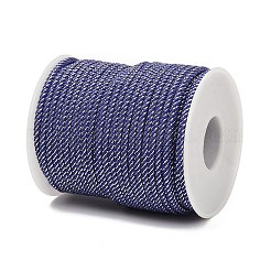 ナイロン編組コード  ミランコード／メタリック糸を撚り合わせたもの  ブルー  3mm  約21.87ヤード（20m）/ロール&nbsp;NWIR-C004-03F