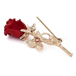 Valentine's Day Rose Flower Zinc Alloy Enamel Brooches&nbsp;JEWB-I031-05A