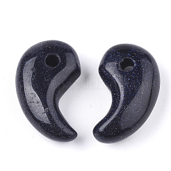 合成ブルーゴールドストーン青金砂石ペンダント  勾玉  30x18x8~11mm  穴：3~4mm&nbsp;G-S294-07B