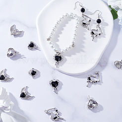 30Pcs 5 Styles Rack Plating Alloy Glass Pendants&nbsp;FIND-SC0006-66