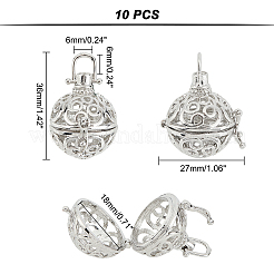 Brass Hollow Cage Pendants&nbsp;KK-AR0001-99P