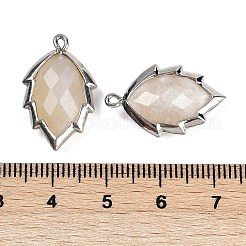 Natural Moonstone Faceted Leaf Pendants&nbsp;G-I375-04P-19