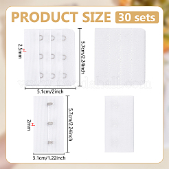 Polyester Women's 3 Rows x 3 Hooks Longline Corset Bra Extender&nbsp;FIND-WH0148-149C