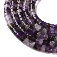 天然石アメジストビーズ連売り  ディスク  ヒシビーズ  6x3.5mm  穴：0.8mm  約113個/連  15.35''（39センチメートル）&nbsp;G-M420-A17-01