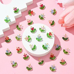 Glass Flower Pendants&nbsp;PALLOY-CJ00038