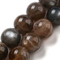 天然石ブラックムーンストーンビーズ連売り  ラウンド  8~9mm  穴：1mm  約50個/連  15.35''（39センチメートル）&nbsp;G-A219-A01-03