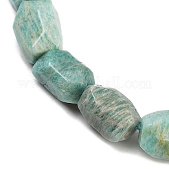 天然石アマゾナイトビーズ連売り  多面カット  ナゲット  19.5~23x14~15.5x13.5~15.5mm  穴：0.9mm  約18~19個/連  14.96~15.47''（38~39.3センチメートル）&nbsp;G-F796-C08-01