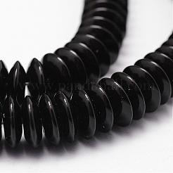 Natural Black Onyx Beads Strands&nbsp;G-P161-20-10x4mm