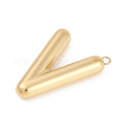 304ステンレスペンダント  イオンプレーティング（ip）  レターチャーム  V字  36.5x25.5x7mm  穴：2.1mm&nbsp;STAS-I325-146G-V